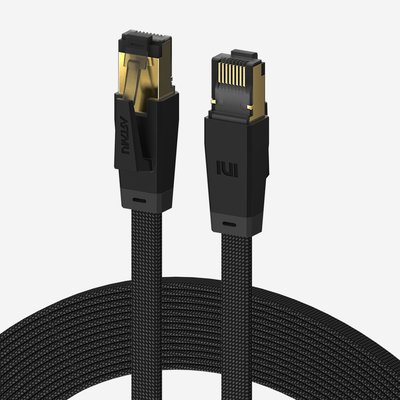 CAT8 기가랜선 이더넷 케이블 플랫 5m, 블랙