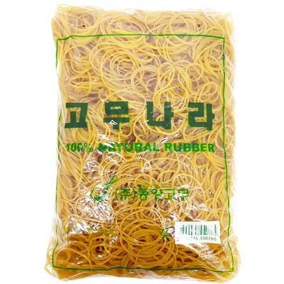 고무나라 동양고무 1KG 노란 고무줄 대용량 두꺼운 넓은 노랑 고무밴드 70x1.3