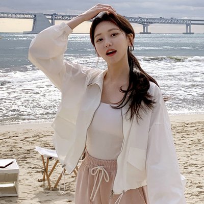 데크 투웨이 밑단 스트링 반하이넥 바람막이 점퍼 jp618