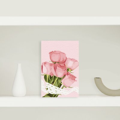 DIY 명화그리기 유화 그림그리기 세트 캔버스페인팅 취미생활 장미 꽃다발 10x15