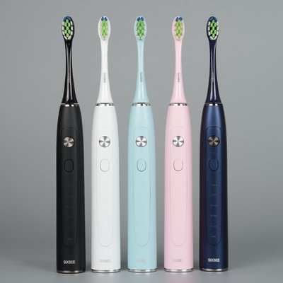식스비 음파 전동 칫솔 듀얼케어_화이트