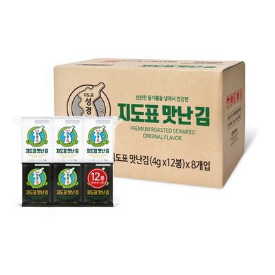 성경김 지도표 맛난김 재래 식탁김 조미 도시락 맛있는 김 12봉 8개