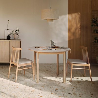 일룸 레마 1000폭 원형식탁 LPM + 듄의자 2ea 식탁세트 1000mm, SO+CZ(샌드오크+카디즈오크)