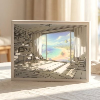 라인트 선샤인 LED 무드등 그림 액자 침실 테이블 조명 집들이