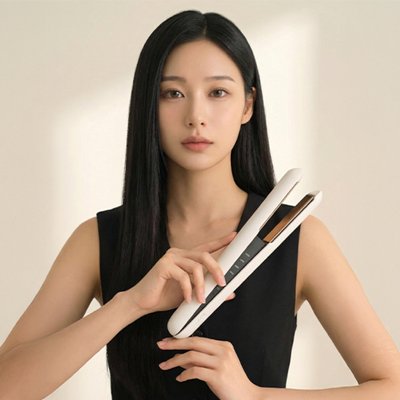 [손상모 전용] 대학병원 개발 에스티 유·무선 하이브리드 화이트 티타늄 고데기
