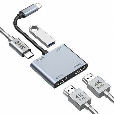 아모란나 C타입 듀얼 모니터 분배기 HDMI 컨버터 MST 허브 4in1