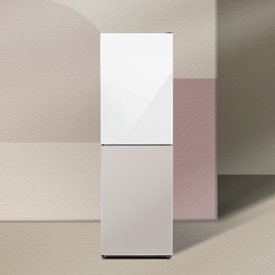 하이얼 아쿠아 글램글라스 스마트 콤비 냉장고 HRP257MDWE 248L 화이트+베이지