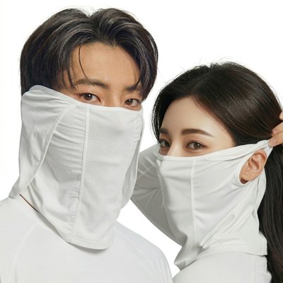 가드맨 자외선차단마스크 귀덮개 얼굴햇빛가리개 자전거 러닝 골프마스크 와이즈핏, 화이트 S(여성과 얼굴작은 남성)