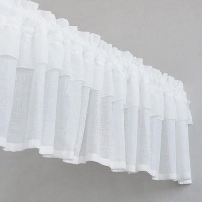 퓨어 린넨 린넨룩 프릴 주방 바란스 북유럽 가리개 커튼 40x150cm