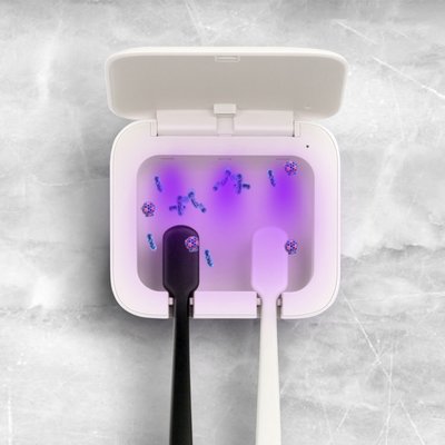 애니클리어 휴대용 무선 UVC-LED 1인용 2인용 칫솔살균기 자동 소독 칫솔걸이 부착형 간편휴대 각인서비스