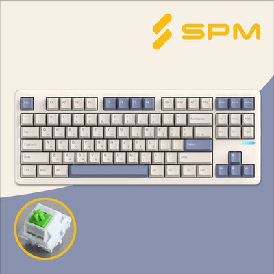 SPM키보드 몽돌키보드 PL87W 베이지, 몽돌 화이트축, 42g