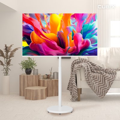 무빙큐빅스 삼탠바이미 화이트에디션 109cm(43인치) QLED 4K UHD 스마트티비 X1시리즈 셋트 이동식 TV 삼텐바이미 중소바이미