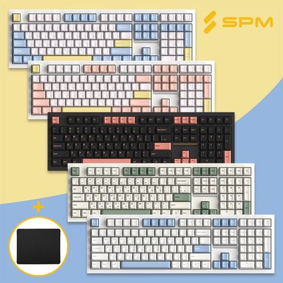 기계식키보드 블루투스키보드 SPM PL108W +패드 몽돌 화이트축