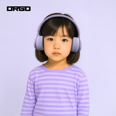 디알고 어린이안전 청력보호 키즈 유무선 블루투스 LED 헤드폰 BH07C 퍼플