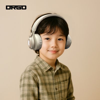 디알고 어린이안전 청력보호 키즈 무선 LED 파스텔 헤드폰 BH06CK 카키