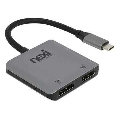 넥시 DP 1.4 분배기 C타입 썬더볼트 확장 8K 60Hz 듀얼모니터 노트북 PD충전