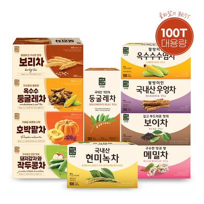 녹차원 사무실/탕비실 필수 대용량 티백차 100T (10종택1)