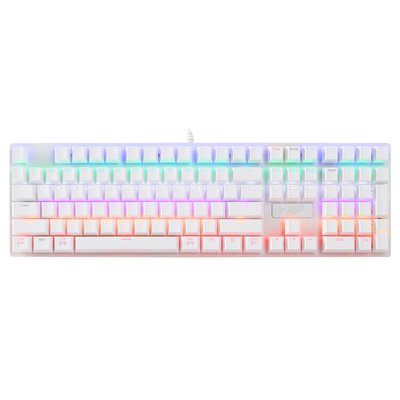 지클릭커 슈퍼히어로 GK-580X 풀배열 108key 게이밍 기계식 키보드 화이트 적축