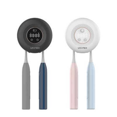 유토렉스 블랑 무선 칫솔 살균기 히팅 UV 살균 건조 시계형 무드등 자동센서 2구 단품