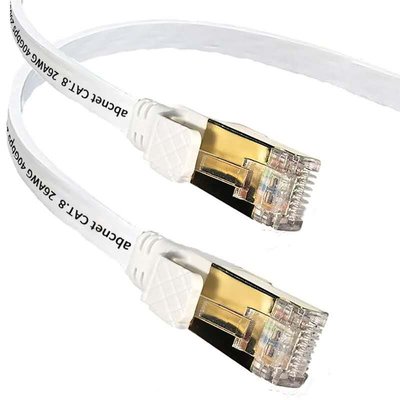 랜선 cat8 플랫 초고속 평면 랜케이블 화이트 26AWG 1미터 2미터, 1개
