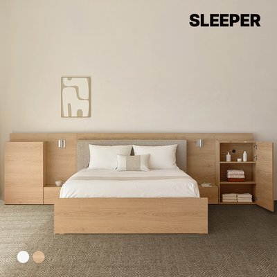 슬립퍼 허쉬 우드톤 LED 수납 호텔 침대 프레임 SS(슈퍼싱글), 내추럴오크