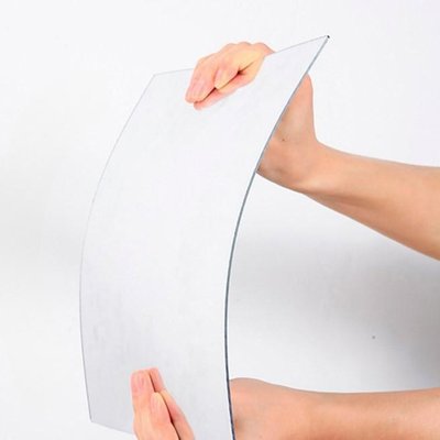 2mm 고급 아크릴거울 라운드형 20X20 무타공 안전 화장대 욕실 현관 붙이는 거울