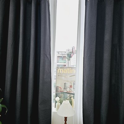 암막커튼 양면동일 완벽차단 아일렛 거실 커텐 2장 한세트 다크그레이, 300x235cm