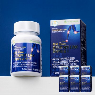 파워 콘드로이친 1200 프리미엄 골드 6개월분 뮤코다당 단백 소연골 철갑 상어연골 콘드로이친
