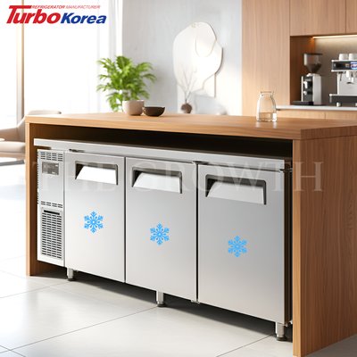 테이블냉동고 1800 터보에어 카페 간냉식 영업용 성에 안생기는 식당 냉동 KUF18-3