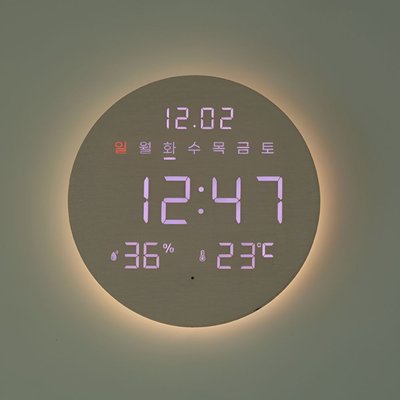 오아 데이클락 LED 벽시계 온습도 무소음 디지털 벽걸이 시계 거실 사무실 인테리어
