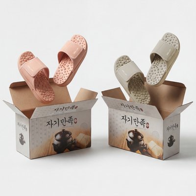 [1+1] 밸롭 칼로링&베드킹 지압슬리퍼 발 아치 사무실 실내화