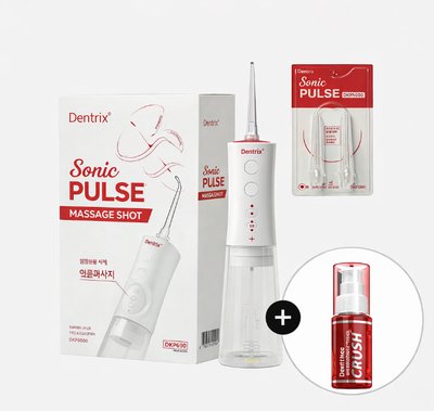 동국제약 덴트릭스 소닉펄스 마사지샷 구강세정기 + 노즐 2P + 크러쉬 농축 가글 25ml