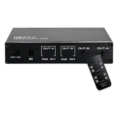 넥스트유 2x2 HDMI 매트릭스 선택기 분배기 EDID,리모컨IR 2202HDM