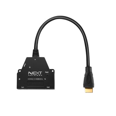 리얼4K HDMI2.0 1:2분배기 스플리터 4K60Hz 4:4:4/PS4 PRO/HDCP/3D/피그테일 NEXT 402SPC4K60