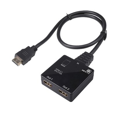 부이넬 케이블일체형 1대2 8K 모니터 HDMI 분배기 8302SPC8K60
