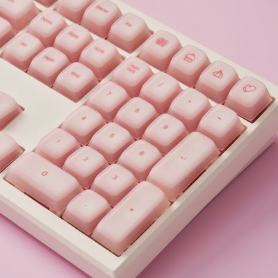 페블온 멜로지 실리콘 한글 키캡 로즈 핑크