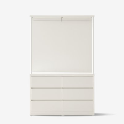 E0 루아 드레스룸수납장 시스템옷장 안방드레스룸 기본형 1200mm, 3단, 화이트