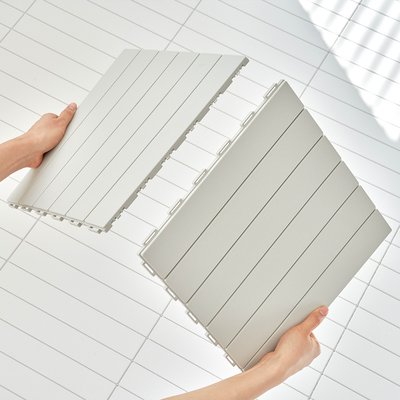 조립식 베란다 현관 테라스 발코니 바닥 데크 타일 마루 발판 바닥재 일체형 틈없는 데크타일 버디 9P 셀프 DIY장판