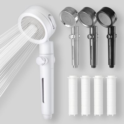 해피달링 온오프 필터 샤워기 헤드 수압상승 고압 절수 욕실 교체 +리필5p 세트