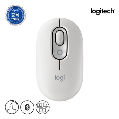 로지텍 코리아 POP MOUSE 팝 무선 블루투스 무소음 마우스 화이트