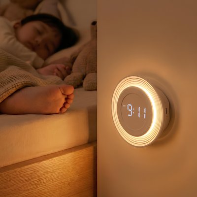 LED 디지털 거실 현관 충전식 센서등 노바리빙 무선 무드등 취침등 조명 벽 시계 온도계