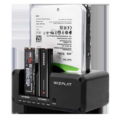 위즈플랫 3베이 NVMe M.2 SATA HDD 외장하드 복제 클론 도킹스테이션 HMCL5