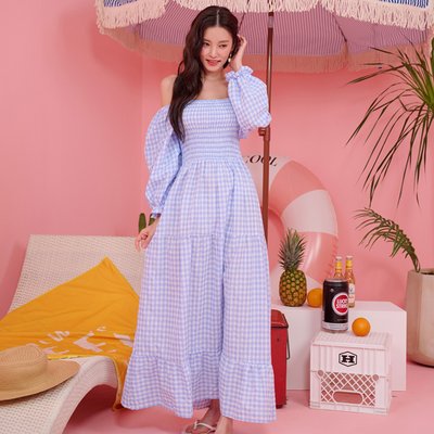 위크나인 원피스 여름 데일리 바캉스 룩 휴양지 롱 비치 드레스 메리캉캉