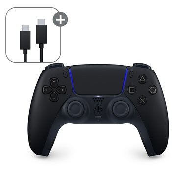 [PS5] 듀얼센스 무선 컨트롤러 미드나이트 블랙 + PC용 USB 케이블
