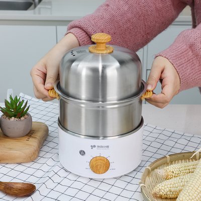 키친아트 2단 올스텐 계란찜기 타이머 전기 찜기 에그쿠커 만능 반숙