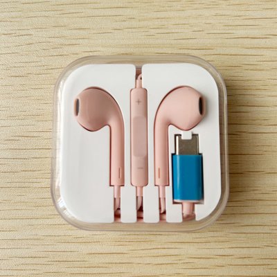 C타입 유선 이어폰 컬러 줄 게이밍 아이폰 아이패드 이어셋 마이크 파스텔핑크