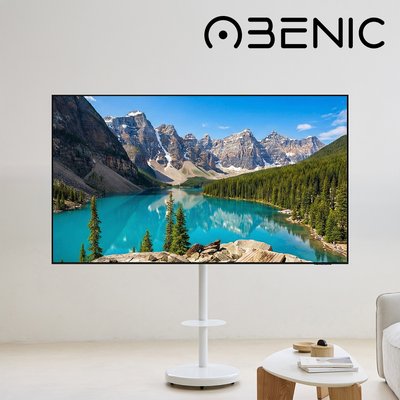 이동식 TV 거치대 티비 스탠드 대형 LG 삼성 호환 삼탠바이미 모니터 무타공 수납함 포함