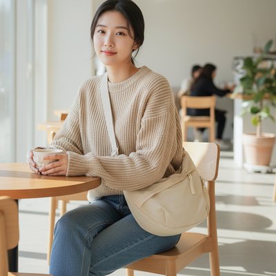 레이솔 여성 반달 크루아상 크로스백