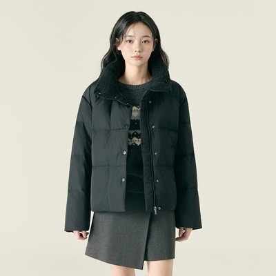[N배송] 로엠 하이넥 덤블 카라 숏다운 RMJDF4CR12