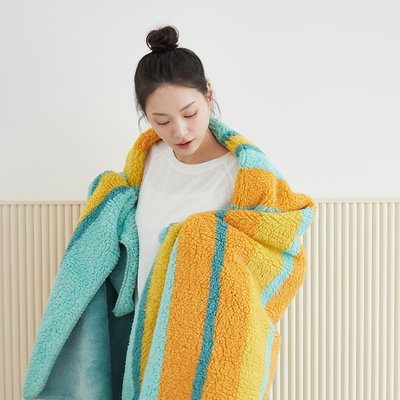 더보드라 스트라이프 플리스블랭킷 캠핑블랭킷 줄무늬 사계절 봄담요